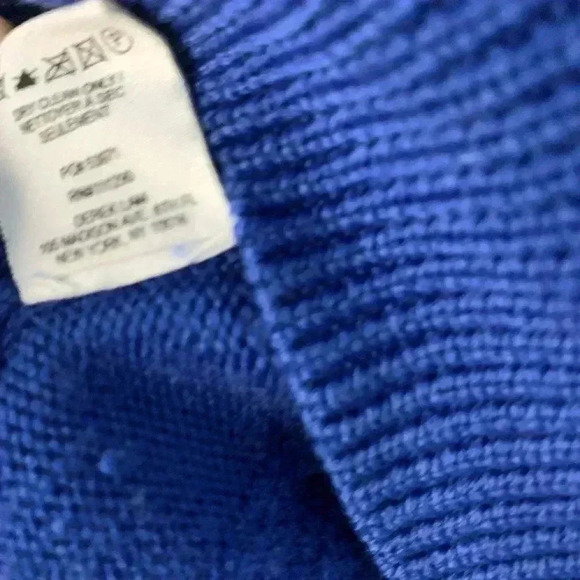 Derek Lam Denim Cropped Sweater S/P Blue V-Neck Pullover Knit Boxy Designer - Picture 6 of 7